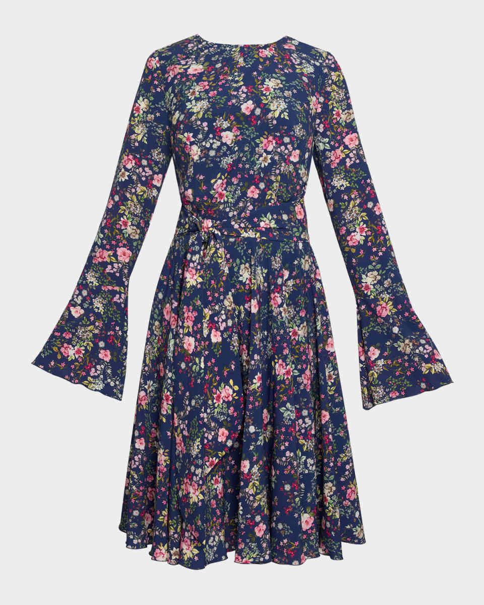 Roni Floral-Print Lightweight Stretch Dress